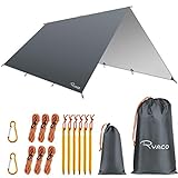 Ryaco Camping Zeltplane, 3m x 4mTarp für Hängematte, wasserdicht Leicht Kompakt Zeltunterlage Picknickdecke Hammock für Camping Outdoor Plane für Ourdoor Camping MEHRWEG (3m x 4m, Grau)