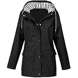 Orgrul Regenjacke Damen, 100% Wasserdicht, Atmungsaktiv Regenmantel Travel Regen Poncho Regen Zubehör für Damen Herren Regenbekleidung Regencape für Wandern Radfahren Camping Reisen 1C6A (L, Schwarz)