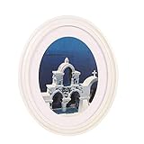 VOSAREA 10 Zoll Oval Holz Bilderrahmen Tischplatte Wandmontage Fotorahmen für Wohnkultur - Senden Sie Nahtlose Nagel und Nagel (weiß)