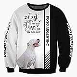 POAYAOLIAN Hoodies Jacken T-Shirt Strickjacke Thin 3D DOGO Argentino Druck Pullover Männer Frauen Polyester Casual Sweatshirt / A3 / 5XL