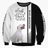 POAYAOLIAN Hoodies Jacken T-Shirt Strickjacke Thin 3D DOGO Argentino Druck Pullover Männer Frauen Polyester Casual Sweatshirt / A3 / 5XL