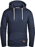 Grin&Bear Herren Kapuzenpullover Kapuzenjacke Hoodie mit hoch abschließendem Kragen GEC494 (XL, Navy)