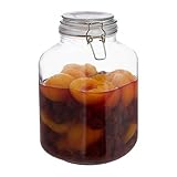 Relaxdays, klar 3 Liter Einmachglas, zum Konservieren, Gastro, Bügelverschluss, Gummiring, luftdicht, XXL Einweckglas, Glas, Eisen, S