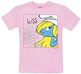 Die Schlümpfe Kiss Frauen T-Shirt rosa 128 100% Baumwolle Fan-Merch, Filme, TV-Serien, Zeichentrick