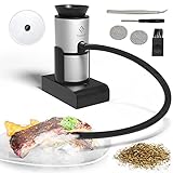 Tragbare Räucherpistole, Lebensmittel-Räucherpistole, Handheld Smoker Infuser für Fleisch, Lachs, Cocktails, Getränke, Käse, BBQ mit Zubehör und Holzchip