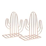 SYXL Desktop Bookends Metall Kaktusform Simplicity Tischtablettierung Heavy Duty BOODSIVE Unterstützt Organizer Buchstützen für Büro und Zuhause Buchende (Color : Pink, Größe : 1 Pair)