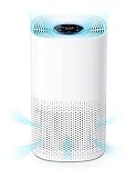 Luftreiniger HEPA Luftfilter Auto CADR 270m³/h Air Purifier 50m³ Raum Wohnung 99,97% Filterleistung gegen Pollen Staub Tierhaare Rauch Aktivkohlefilter Luftqualität Sensor 3 Lüfterstufen 4 T