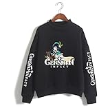 AHDSJDG Genshin Impact Männer Frauen Rollkragenpullover Verdicken Lange Ärmel T-Shirt Atmungsaktiv Plüsch Beiläufig Strassenmode 2D-Druck Spiel Cosplay Sw
