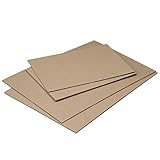 Wellpappe-Zuschnitte Set I 50 Stk. I 61,2 x 43,2 cm I 2 mm Stark I Braun I Einwellig I Wellkarton I zum Basteln I Stabiles Verpackungsmaterial I Versandkartonage I AZ_105