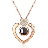 pengyongj Halskette 100 Lingue Ti Amo Collana Pendente Di Proiezione Collana Di Nozze Memoria Amore R