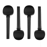 GOSONO 4 Stück 4/4-3/4 1/2 Holz Ebenholz Cello-Pegs schwarzer Schaft Griff Musikinstrumente Massivholz Cello Zubehör Werkzeug (4/4-3/4, Schwarz)