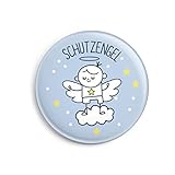 dabelino | Schutzengel-Button (Ø32mm) für Kinder/ Jungen (Geschenk zur Kommunion, Konfirmation, Firmung, Einschulung)