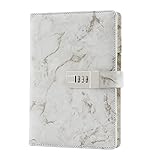 icyant A5 Tagebuch Notizbuch Notebook, Marmor Tagebuch mit Schloss Skizzenbuch Journal Reisetagebuch schreiben Notizbuch mit Stifthalter für Mann Frauen Teenager 192 Seiten (8,38 x 5,65 Zoll)