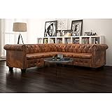 SANON Schnittsofas für Wohnzimmer 5-Sitzer L-förmiges Chesterfield Ecksofa mit Armlehnen Indoor-Möbel Sofa-Set Kunstleder B