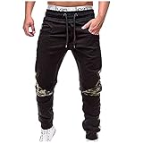 DRESCOKLJ Herren Freizeithose Jogging Pants Männer Lang Trainingshose mit Kordelzug und Taschenhose Herren Hose Cargo Jogging Pants Cargo Jogger Chino H