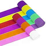 Krepppapier Bunt Kreppbänder 20 Rollen Länge 25m x Breite 4.5cm Krepp Deko für Geburtstagsfeier Klassenparty und Abschlussfeier 10 Farb