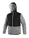 CANIS CXS Carson Fleece Jacke Herren Fleeceisolierte Arbeitsjacke mit Kapuze, Reißverschluss, reflektierenden Elementen, Outdoor Trekking Wander, Dicke Polar Fleecejacke; grau-schwarz (XXL)