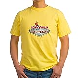CafePress Welcome to Vegas Black.PNG T-Shirt Baumwolle Gr. M, gelb