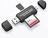 SD Card Reader,USB Card Reader,Adapters for USB,Microsd,Memory Card Micro SD,Micro USB to USB C Adapter,Reader Stick for SanDisk Canon Camera Memory Cards Samsung TV Laptop Phone in charger cable plug