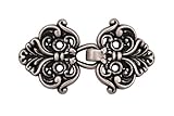 Hartmann-Knöpfe Kleiner Silber Verschluss für Trachten Dirndl Schliesse historisches Kostüm Haken Metall 37mmx20mm (1 Stück)