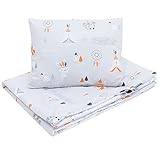 Bellochi Multifunktional Baby Decke Set - Doppelseitig Baby Bettwäsche 75x100 cm und Kissen 30x40cm - aus 100% Baumwolle - ÖKO-TEX zertifiziert - Ap