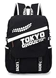 WANHONGYUE Tokyo Ghoul Anime Studenten Laptoprucksack Backpack Schulrucksack Büchertasche Tagesrucksack Schw