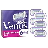 Gillette Venus Extra Smooth Swirl Rasierklingen Damen mit Feuchtigkeitsstreifen für Hautschutz, 6 Ersatzkling