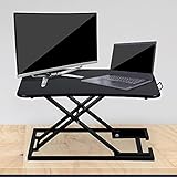 EINFEBEN Sitz-Steh-Schreibtischaufsatz Steharbeitsplatz Stehpult 70 x 47 cm Sit-Stand Workstation Desktop Steharbeitsplatz höhenverstellbar 6-39.5cm,Belastbar bis 10 kg (Schwarz)