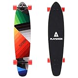 Playshion Longboard, Skateboard, 106,7 cm, Bambus, Komplettset für Cruiser, Piano Key