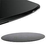Euro Tische Glasplatte für Kaminofen rund - Glasscheibe mit 6mm ESG Sicherheitsglas - perfekt geeignet als Funkenschutzplatte - Verschiedene Größen (60 cm, Schwarz)
