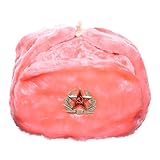 danila-souvenirs Russische/UdSSR Winter-Uschanka-Hut mit rotem Sowjet-Stern-Ab