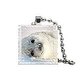 Sunshine Halskette mit Anhänger mit Seehund-Motiv, Glasfliesen-Anhänger, Geschenk für Sie, Tierliebhab