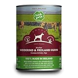 Irish Pure Premium Nassfutter für Hunde (12x390g), Vitamine, Getreidefrei, Sensitiv, mit Superfood Kelp-Alge, Nassfutter für alle Rassen (Rind)