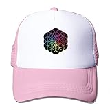 zhouzhou Okpk Liveplay Coldplay Logo Adjustable Grid Baseball Cap Hat Pink