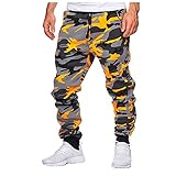 Celucke Herren Cargohosen Camouflage Militär Army Hosen Slim Fit,Männer Rangerhose Freizeithose Chinos F