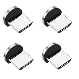 3A Magnetische Schnellladeadapter, 3 in 1 Rotationsstecker, kein Kabel (Silber, für Micro-USB)
