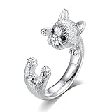 VIKI LYNN Damen Ring 925 Sterling Silber Hund verstellb