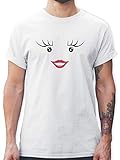 Karneval & Fasching Kostüm Outfit - Partner-Kostüm Milch und Schokolade Sie - L - Weiß - Schokolade Tshirt - L190 - Tshirt Herren und Männer T-S