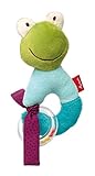 SIGIKID 42183 Rassel-Greifling Frosch Red Stars Mädchen und Jungen Babyspielzeug empfohlen ab Geburt blau/grü