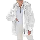 PWKNRD Wintermantel Damen Winter Jacke Parka Mantel Warm Gefüttert Winterjacke Lässiges Einfarbig Plüschmantel Fleecejacke Mit Kapuze Outdoorjacke Lang Mantel Weich Bequemes Outwear W