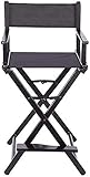 Schminkstuhl Aluminium Klappstuhl Regiestuhl Freizeitstuhl Home Office Restaurant Café Bar Esszimmerstuhl(Farbe:Schwarz)