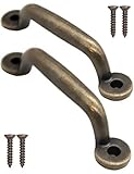 FUXXER® - 2 Antike Schubladen Griffe, antikes Bronze-Design, für Schieber Schrank-Türen Kommoden Küchen Buffets Truhen, 89 x 22 mm, 2er S