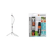Gardena Gartendusche Trio: Dusche mit 2 Strahlarten & Grundausstattung mit Anschlussteilen für 13 mm (1/2 Zoll)- und 15 mm (5/8”)-Schläuche: Wasserhahn Anschluss-Set mit Reinigungsspritze (18291-20)