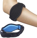 2 x Ellenbogen Bandage Damen und Herren, Sportbandage, elastische Tennisarm und Golferarm Manschette mit Kompressionspolster für Sport, Fitness, T