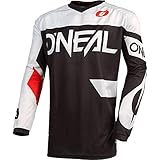 O'NEAL | Motocross-Trikot | Enduro MX | Atmungsaktives Material, Gepolsterter Ellbogenschutz, Passform für maximale Bewegungsfreiheit | Element Jersey Racewear | Erwachsene | Schwarz Weiß | Größe 3XL