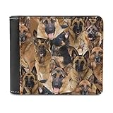 German Shepherd Herren Geldbörsen aus PU Leder Geldbeutel Geldtasche Brieftasche Kartenetui Kreditkartenetui Kartenhalter Geld Clip Wallet für Männer White Einheitsgröß