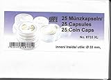 25 x SAFE Münzkapseln CAPS 33 mm / - Ideal für Medaillen - Münzen - Anlagemünzen - 20 Schweizer Franekn - 20 Mark DDR - 3 Mark Dt. Kaiserreich - Krügerrand 1 Unze Gold - 50 $ Dollar Gold American Eagle - 10 EURO / DM - Coincaps - Münzenkap