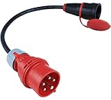 NWP NW10003 16A 400V Stecker Starkstrom auf 230V Schuko Kupplung IP44 3x2,5mm² Gummischlauchleitung Adap