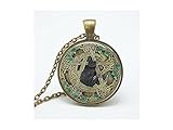 Schwarze Katze Wicca Anhänger Halskette Pentagramm Wicca Schmuck C