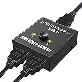 HDMI Switch, ARKIM Hdmi Splitter 4K Adapter Bidirektional 2 In 1 Out oder Schalter 1 In 2 Out, Unterstützt 3D 4K 1080P, HDCP, Hdmi Switcher für HDTV/Blu-Ray Player/DVD/DVR/PS4/Xbox Usw